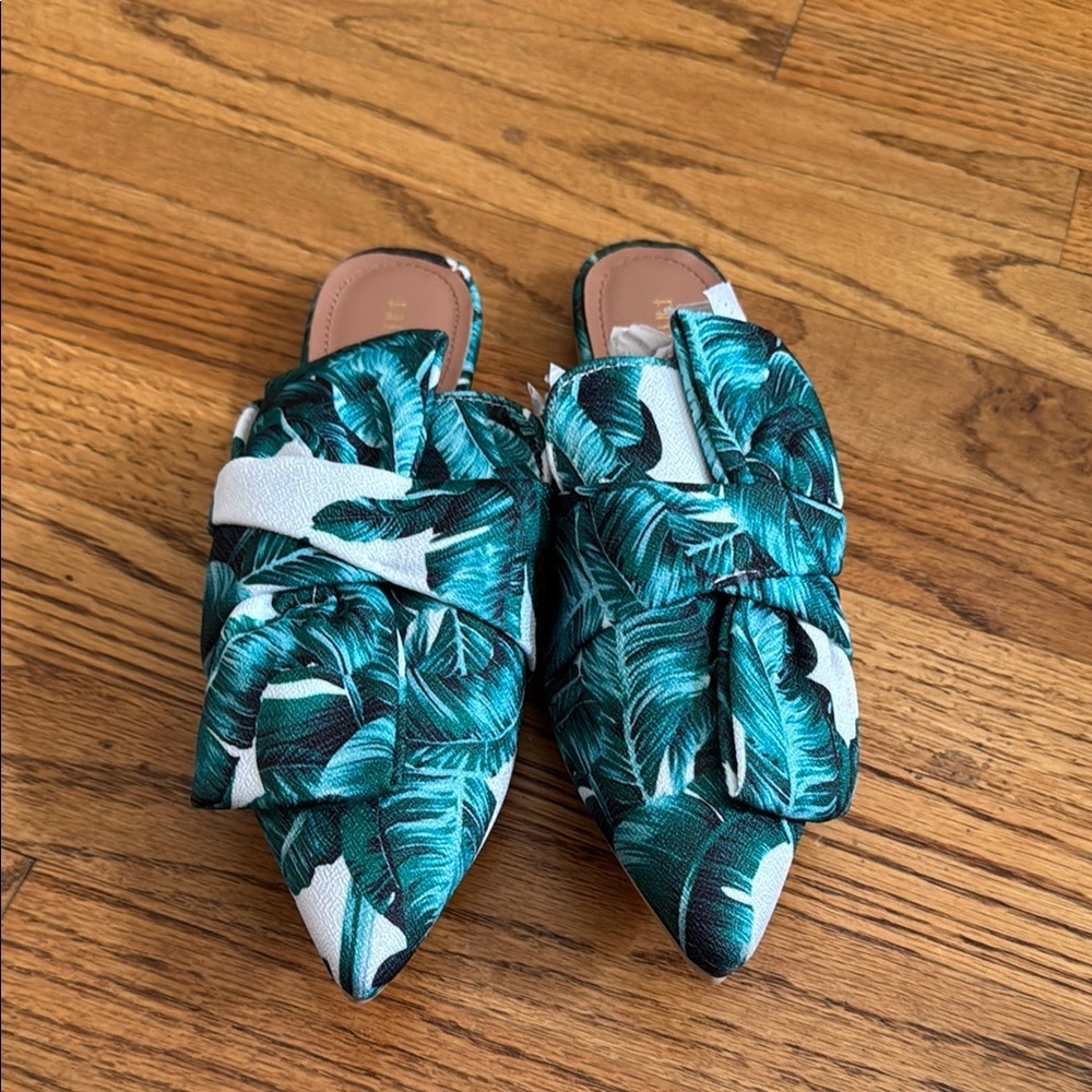 Tropical Print Women's Mules 8 - Picture 2 of 3